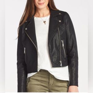 Pistola small faux leather black zip-up jacket